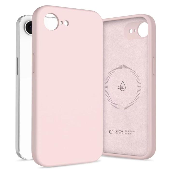 Bild 2, Tech-Protect Tech-Protect iPhone 17e / 16e Skal MagSafe Silicone Pink Pearl - Teknikhallen.se