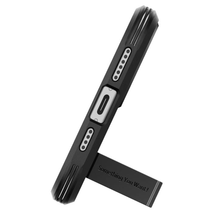 Bild 6, Spigen Spigen iPhone 15 Skal MagSafe Mag Tough Armor Svart - Teknikhallen.se