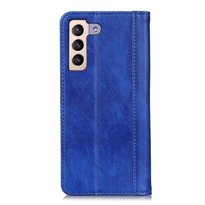 Bild 3,  Samsung Galaxy S22 Plus Fodral Flip Split Läder Blå - Teknikhallen.se