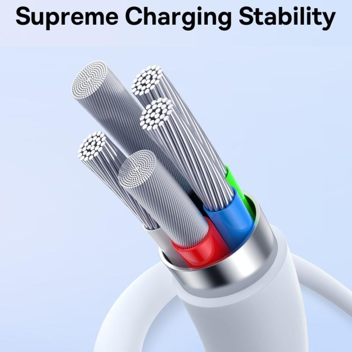 Bild 4, BASEUS Baseus 2m 30W PD USB-C - USB-C Kabel Superior Series 2 Vit - Teknikhallen.se