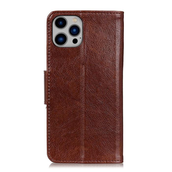 Bild 3,  iPhone 15 Pro Fodral Läder Nappa Textur Brun - Teknikhallen.se