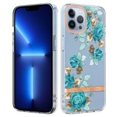  iPhone 15 Pro Skal Med Tryck Bl&aring;a Rosor - Teknikhallen.se