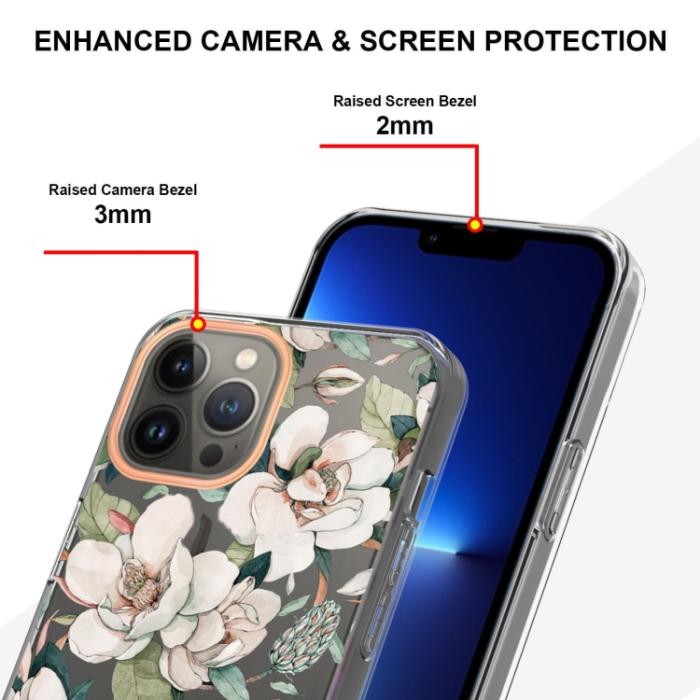 Bild 4,  iPhone 15 Pro Skal Med Tryck Grön Gardenia - Teknikhallen.se
