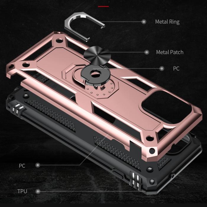 Bild 5,  Motorola Moto G100 Skal Hybrid Ring Skal Roséguld - Teknikhallen.se