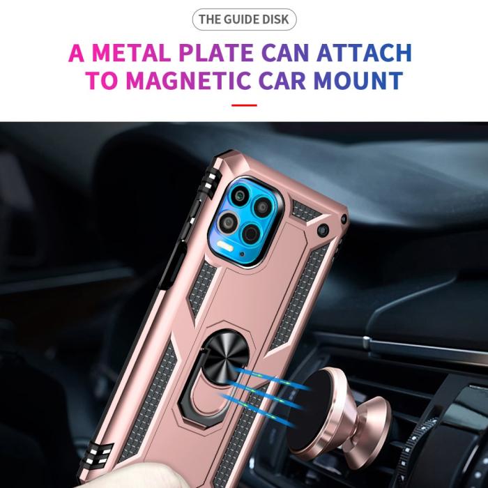 Bild 6,  Motorola Moto G100 Skal Hybrid Ring Skal Roséguld - Teknikhallen.se