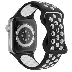 ColorPop Sportarmband Dual-Color Apple Watch 42/44/45/46/49 mm (M/L) Svart/Vit - Teknikhallen.se