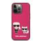 Karl Lagerfeld Karl Lagerfeld iPhone 13 Pro Skal Karl & Choupette PU Läder Fuchsia - Teknikhallen.se