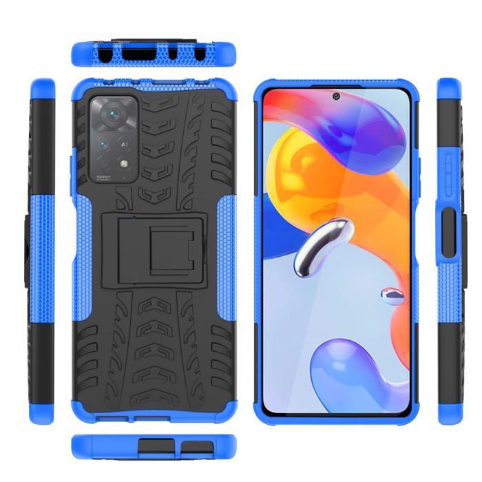 Bild 6,  Xiaomi Redmi Note 11 Pro 5G Skal Stöttåligt med Stöd Blå - Teknikhallen.se