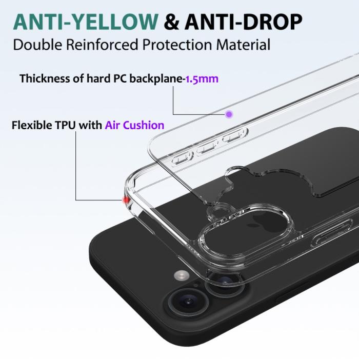 Bild 6,  iPhone 16 Skal Akryl/TPU Transparent - Teknikhallen.se