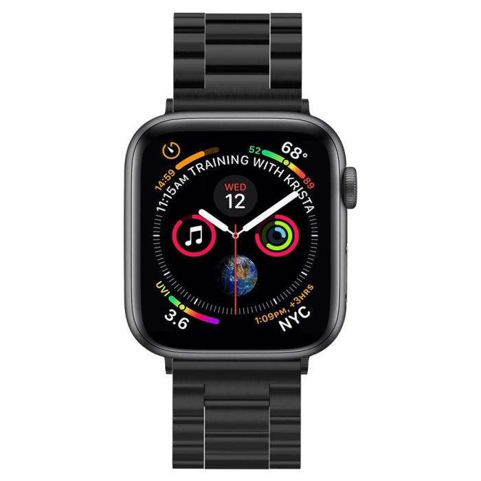 Bild 3, Spigen Spigen Apple Watch 42/44/45/46/49 mm Armband Modern Fit Svart - Teknikhallen.se