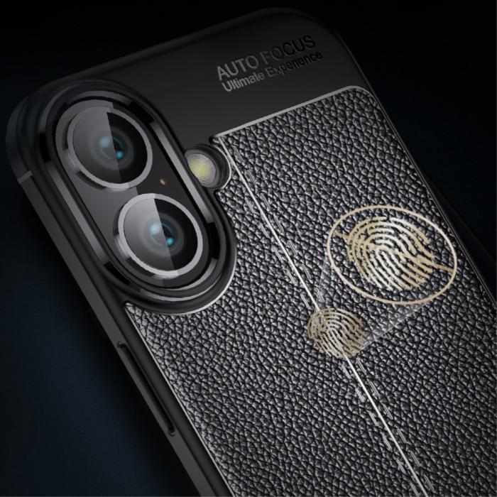 Bild 3,  iPhone 16 Plus Skal Med Litchi Textur Blå - Teknikhallen.se