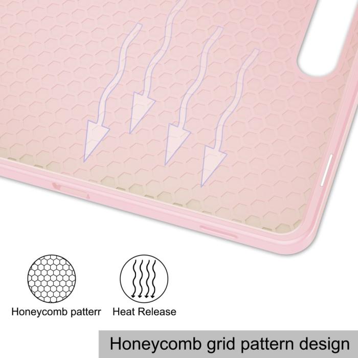 Bild 6,  Samsung Galaxy Tab S9 FE Fodral Läder Pennhållare Rosa - Teknikhallen.se