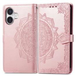  iPhone 16 Plus Fodral Mandala Läder Roséguld - Teknikhallen.se