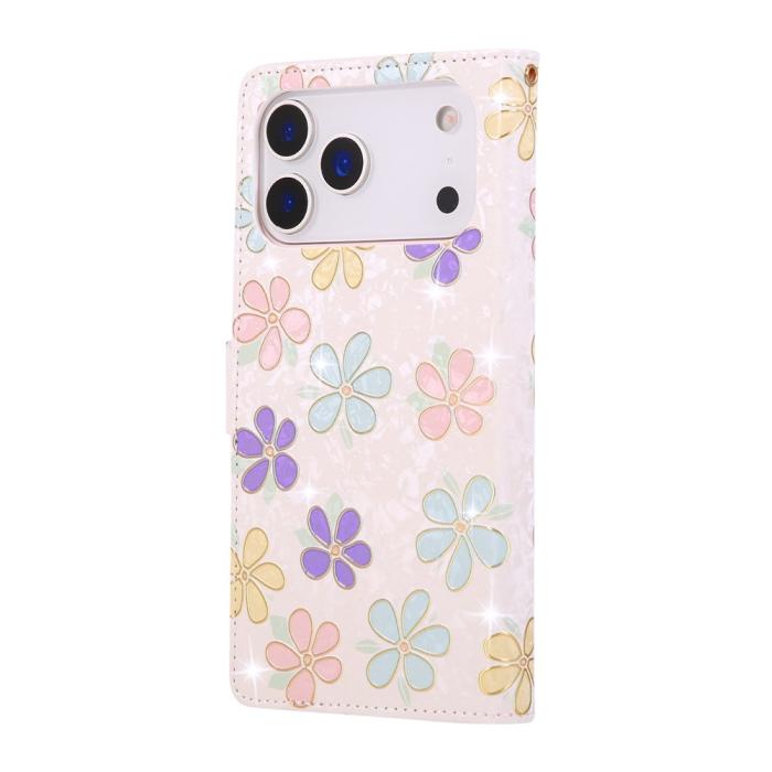 Bild 6,  iPhone 17 Pro Fodral RFID Läder Färgglada Blommor - Teknikhallen.se