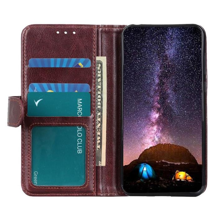 Bild 2,  Samsung Galaxy A16 Fodral Crazy Horse Läder Brun - Teknikhallen.se