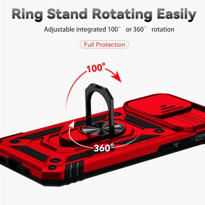 Bild 4,  iPhone 14 Skal Ring Armor Med CamShield Röd - Teknikhallen.se