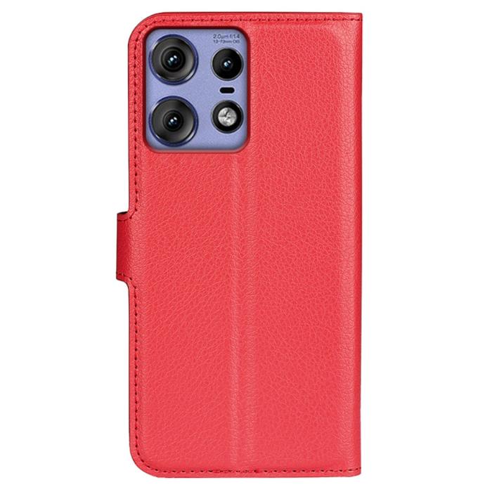 Bild 6,  Motorola Edge 50 Pro 5G Litchi Läder Fodral Röd - Teknikhallen.se