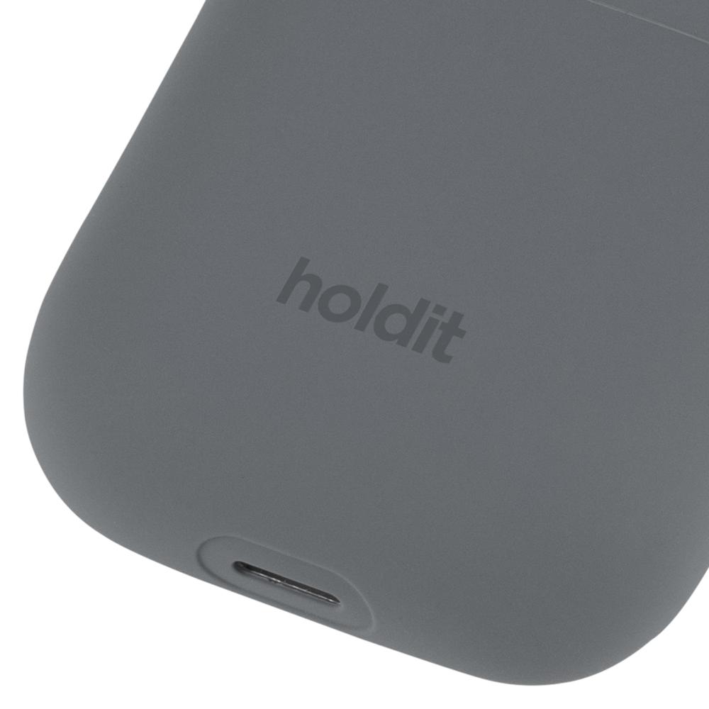 holdit holdit AirPods 1/2 Skal Silikon Space Gray - Teknikhallen.se