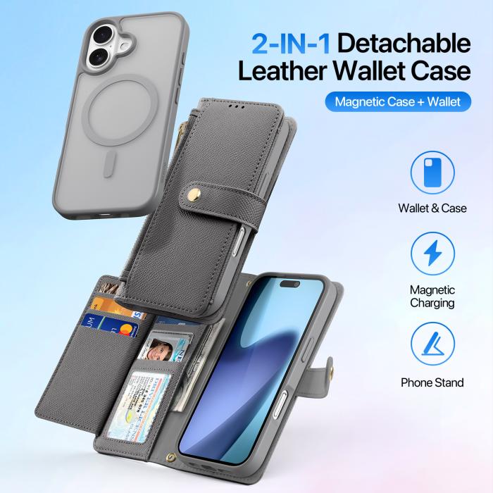 Bild 3, DUX DUCIS DUX DUCIS iPhone 17 2in1 Magnet Fodral Lawa Series Grå - Teknikhallen.se