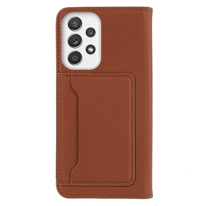 Bild 3,  Samsung Galaxy A53 5G Fodral Skin Touch Med Kortfack Brun - Teknikhallen.se