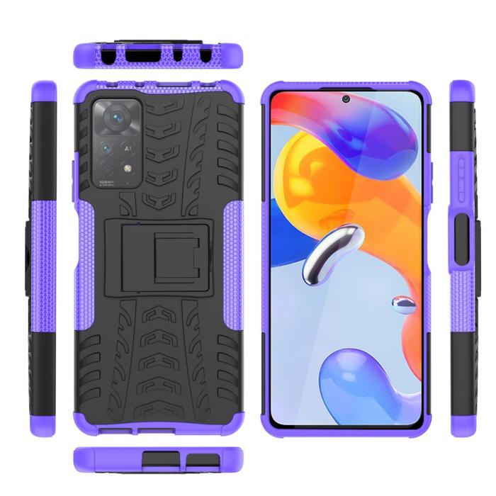 Bild 6,  Xiaomi Redmi Note 11 Pro 5G Skal Stöttåligt med Stöd Lila - Teknikhallen.se