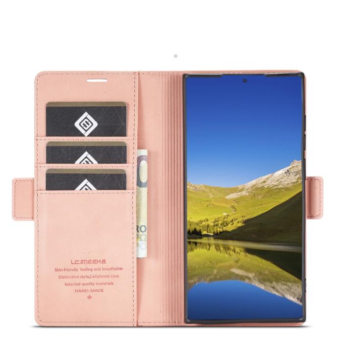 Bild 5, LC.IMEEKE LC.IMEEKE Samsung Galaxy S22 Ultra Fodral Läder Ljus Rosa - Teknikhallen.se
