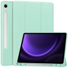  Samsung Galaxy Tab S9 FE Fodral L&auml;der Pennh&aring;llare Gr&ouml;n - Teknikhallen.se