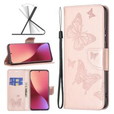  Xiaomi 12 Fodral Tryck Butterfly Ros&eacute;guld - Teknikhallen.se