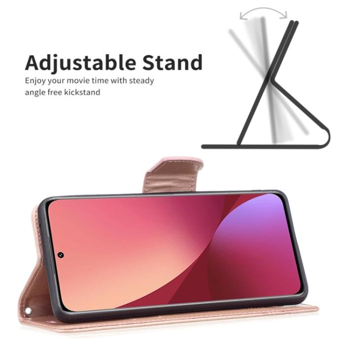 Bild 3,  Xiaomi 12 Fodral Tryck Butterfly Roséguld - Teknikhallen.se