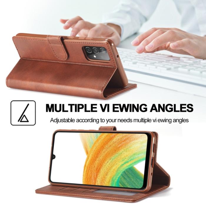 Bild 5, LC.IMEEKE LC.IMEEKE Samsung Galaxy A33 5G Fodral Läder Röd/Rosa - Teknikhallen.se