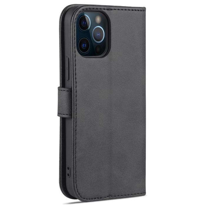Bild 3, AZNS AZNS iPhone 12 Pro Max Fodral Läder Svart - Teknikhallen.se