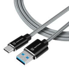 Tactical Tactical 30cm 15W 3A USB-C Laddkabel Nylon Gr&aring; - Teknikhallen.se
