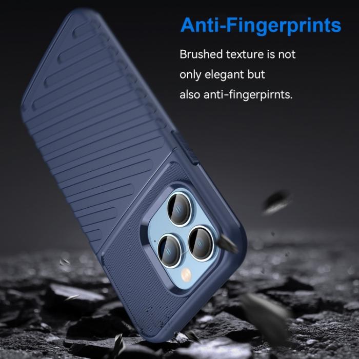 Bild 3,  iPhone 14 Pro Skal Twill Textur TPU Blå - Teknikhallen.se