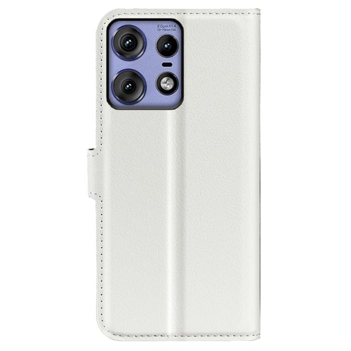 Bild 6,  Motorola Edge 50 Pro 5G Litchi Läder Fodral Vit - Teknikhallen.se