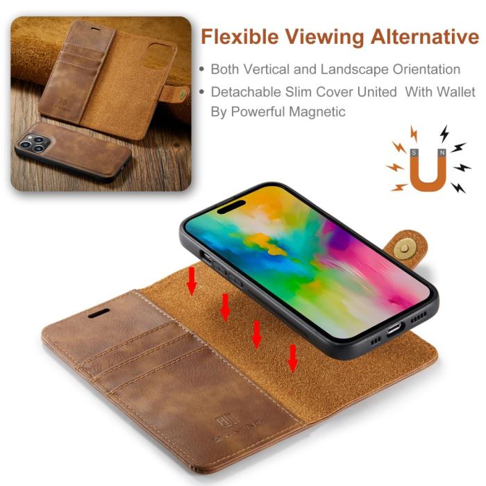 Bild 5, DG.MING DG.MING iPhone 16 Pro Max Fodral 2in1 Magnet Brun - Teknikhallen.se