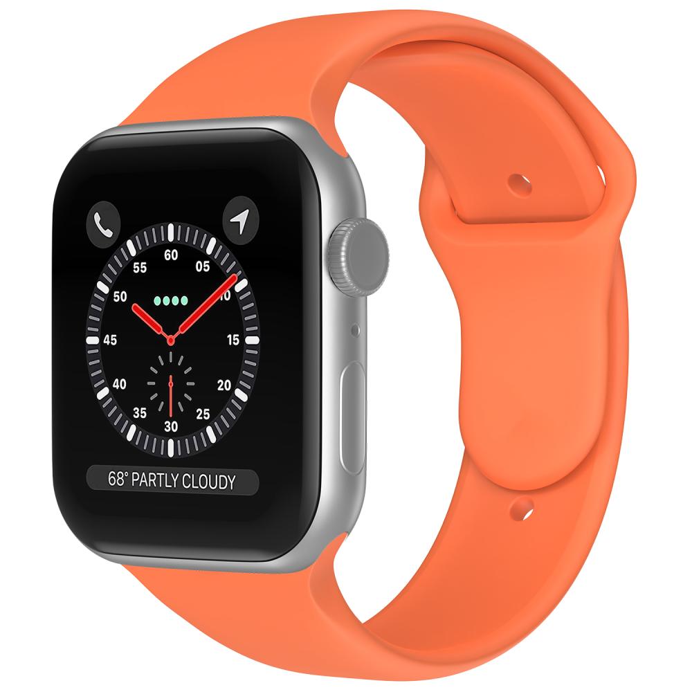 ColorPop Apple Watch 42/44/45/49 mm Silikon Armband (S/M) Orange - Teknikhallen.se