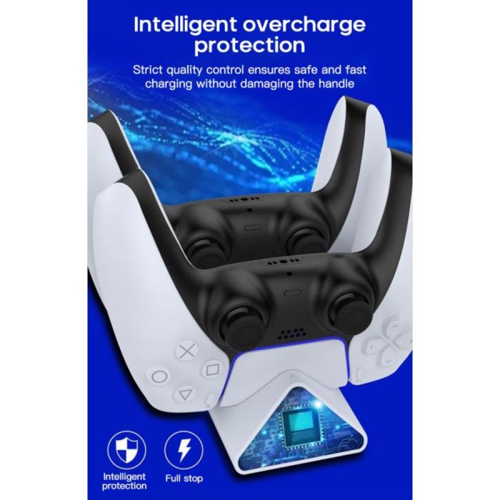 Bild 6, iPega iPega Sony PS5 DualSense LED USB-C Snabbladdningsstation Vit - Teknikhallen.se