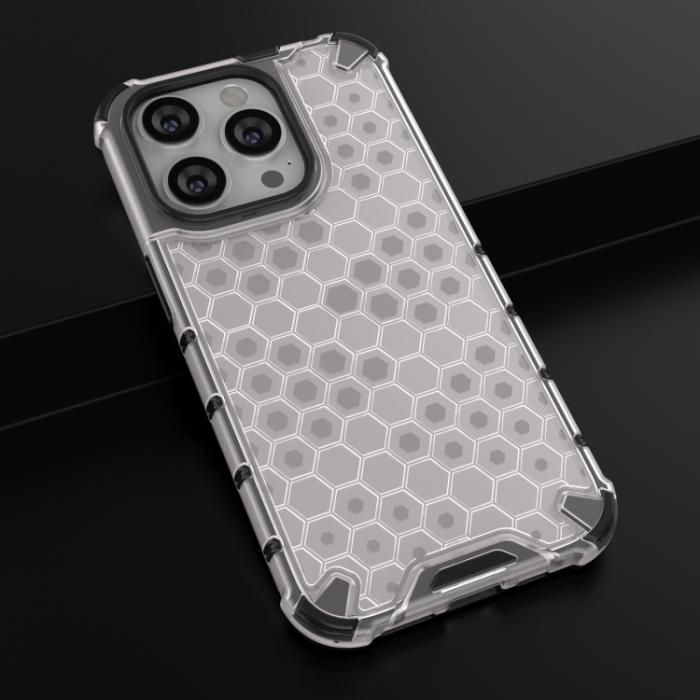Bild 2,  iPhone 15 Pro Max Skal Honeycomb Shockproof Vit - Teknikhallen.se