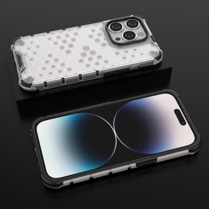 Bild 3,  iPhone 15 Pro Max Skal Honeycomb Shockproof Vit - Teknikhallen.se