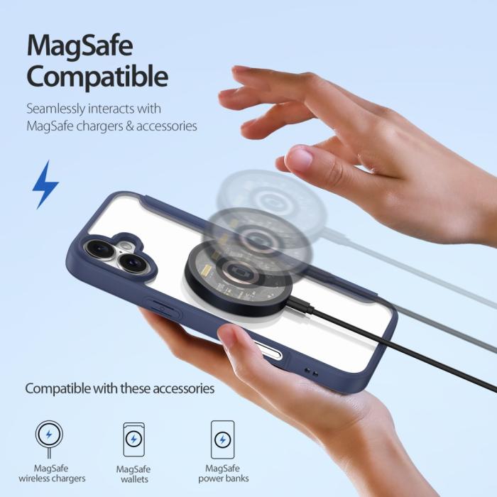 Bild 3, DUX DUCIS DUX DUCIS iPhone 16 Fodral MagSafe Skin X Pro Blå - Teknikhallen.se