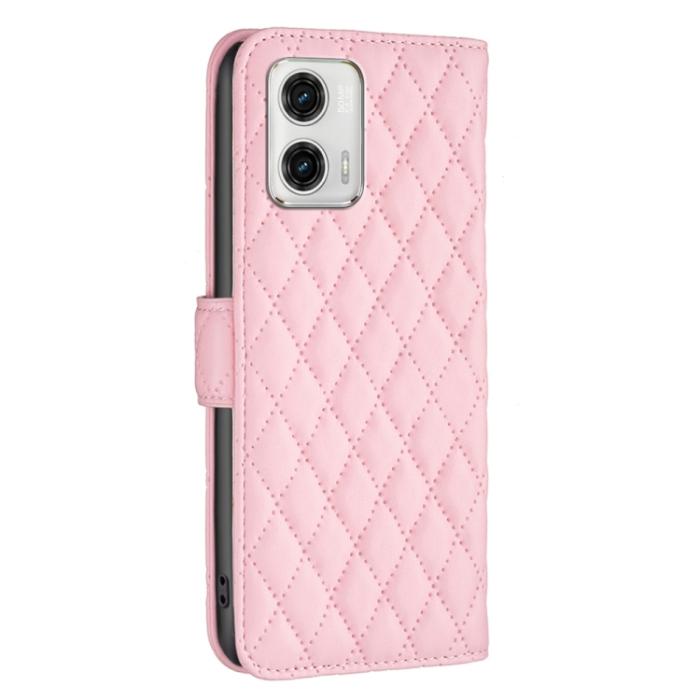 Bild 3,  Motorola Moto G73 5G Fodral Diamond Läder Rosa - Teknikhallen.se