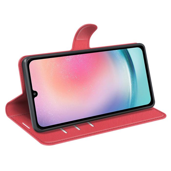 Bild 3,  Samsung Galaxy A25 5G Fodral Litchi Läder Röd - Teknikhallen.se