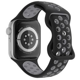 ColorPop Sportarmband Dual-Color Apple Watch 42/44/45/49 mm (M/L) Svart/Grå - Teknikhallen.se