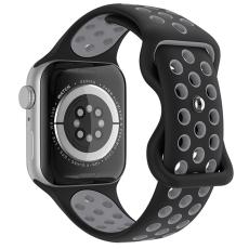 ColorPop Sportarmband Dual-Color Apple Watch 42/44/45/46/49 mm (M/L) Svart/Gr&aring; - Teknikhallen.se