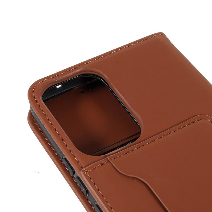Bild 6,  Samsung Galaxy A53 5G Fodral Skin Touch Med Kortfack Brun - Teknikhallen.se