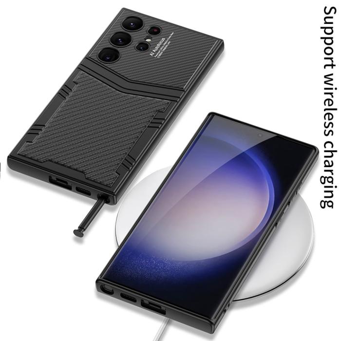 Bild 6, GKK GKK Samsung Galaxy S24 Ultra Skal Hybrid Läder Litchi - Teknikhallen.se