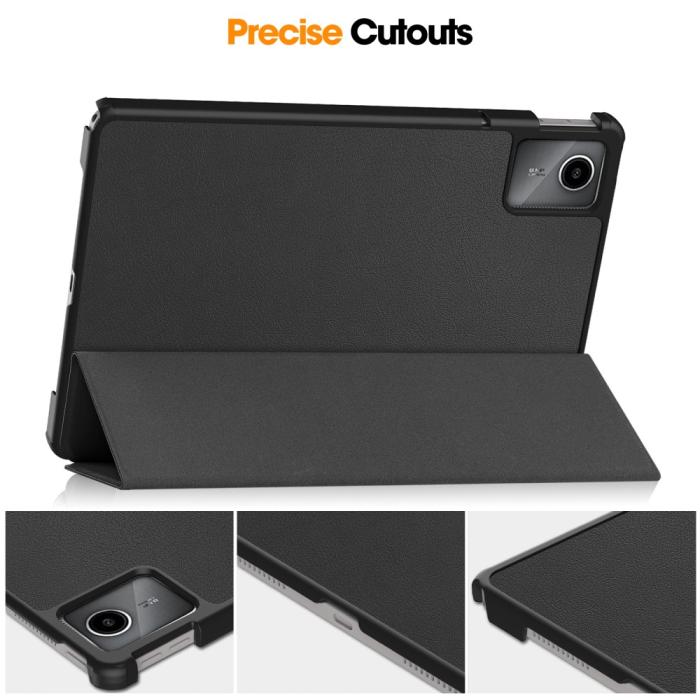 Bild 6,  Lenovo Tab M11 Fodral Tri-Fold Läder Svart - Teknikhallen.se