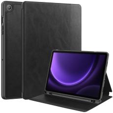  Galaxy Tab S9 FE Fodral Business L&auml;der Pennh&aring;llare Svart - Teknikhallen.se