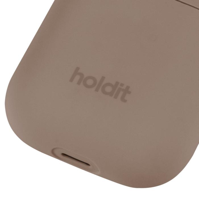 Bild 3, holdit holdit AirPods Nygård Skal Silikon Mocha Brown - Teknikhallen.se