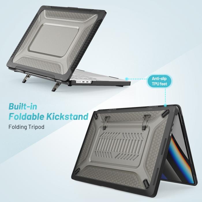 Bild 3,  MacBook Pro 16 2021-2023 Skal Med Kickstand Svart - Teknikhallen.se